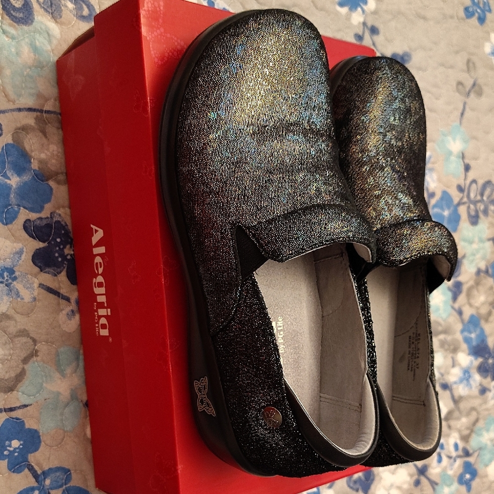 Alegria Sparkling Black Loafers